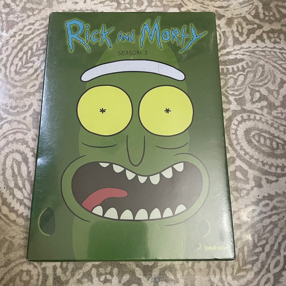 Rick and Morty Season 3 DVD Box Set Adult Swim Pickle Rick Cover New Sealed